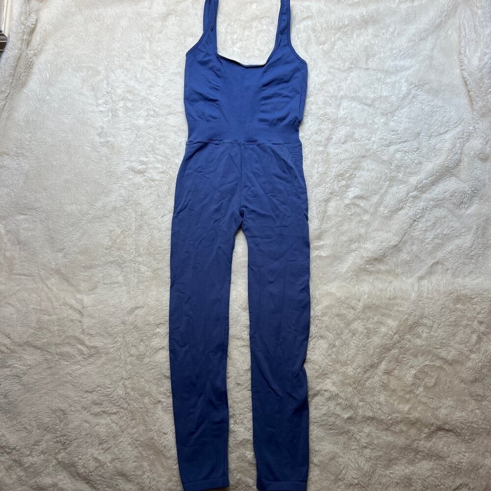 NWT FP Movement Moroccan Blue Seamless One-Piece Jumpsuit –‎ Women XS/S - Picture 2 of 9